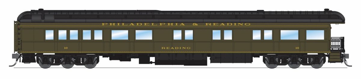 Broadway Limited Train 9731 HO Philadelphia & RDG #10 Pullman Green (Strasburg Appea