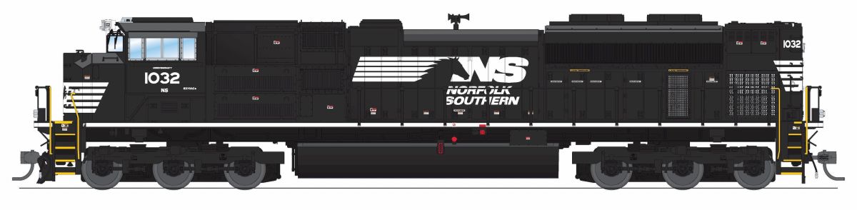 Broadway Limited Train 9768 HO P4 SD70ACe Diesel NS #1032/blk&wht DC/DCC Sound
