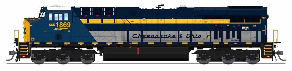 Broadway Limited Train 9863 HO P4 ES44AC Diesel CSX/C&O #1869 DCC-Ready