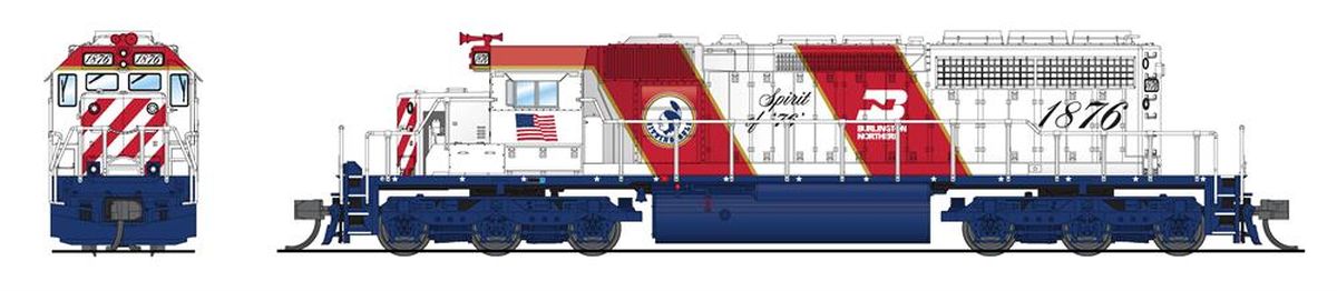 Broadway Limited Train 9951 N SD40-2 Diesel BN #1876/Spirit of 76 DCC Ready