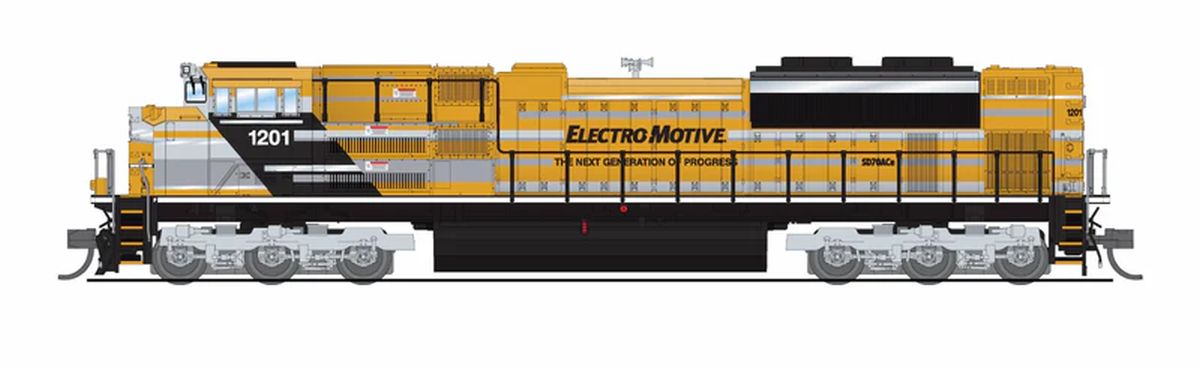 Broadway Limited Train 9967 N EMD SD70ACe EMD Demo 1201 Yellow Progress Rail Diesel / DC
