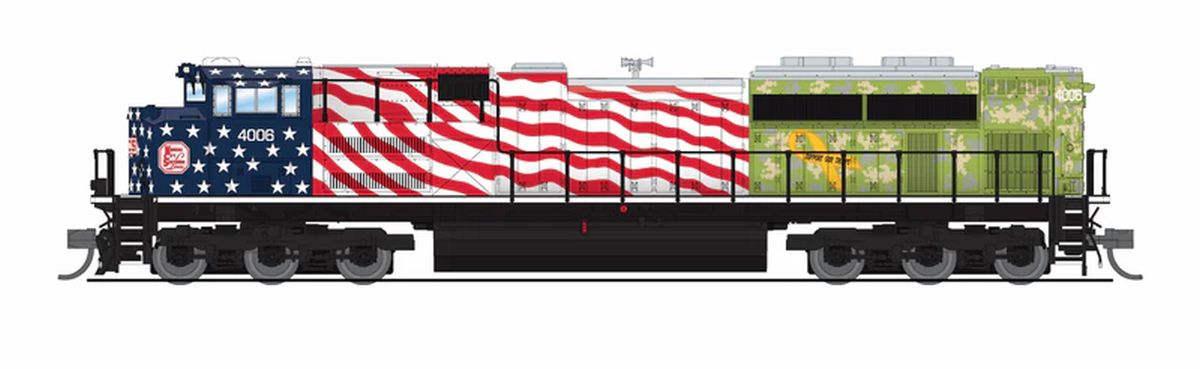 Broadway Limited Train 9973 N EMD SD70ACe KCS 40006 Veterans Day Salute Diesel / DCC-Rea