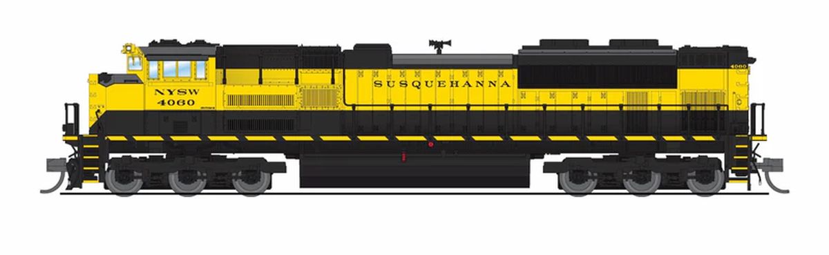 Broadway Limited Train 9979 N EMD SD70ACe NYSW 4064 Black and Yellow Diesel / DCC-Ready