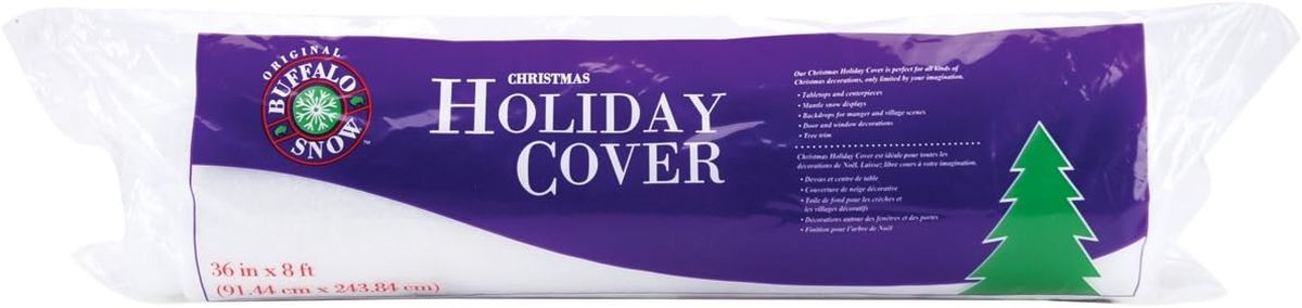 Buffalo Snow 2584 Mini-Roll Holiday Cover 36inx8 White