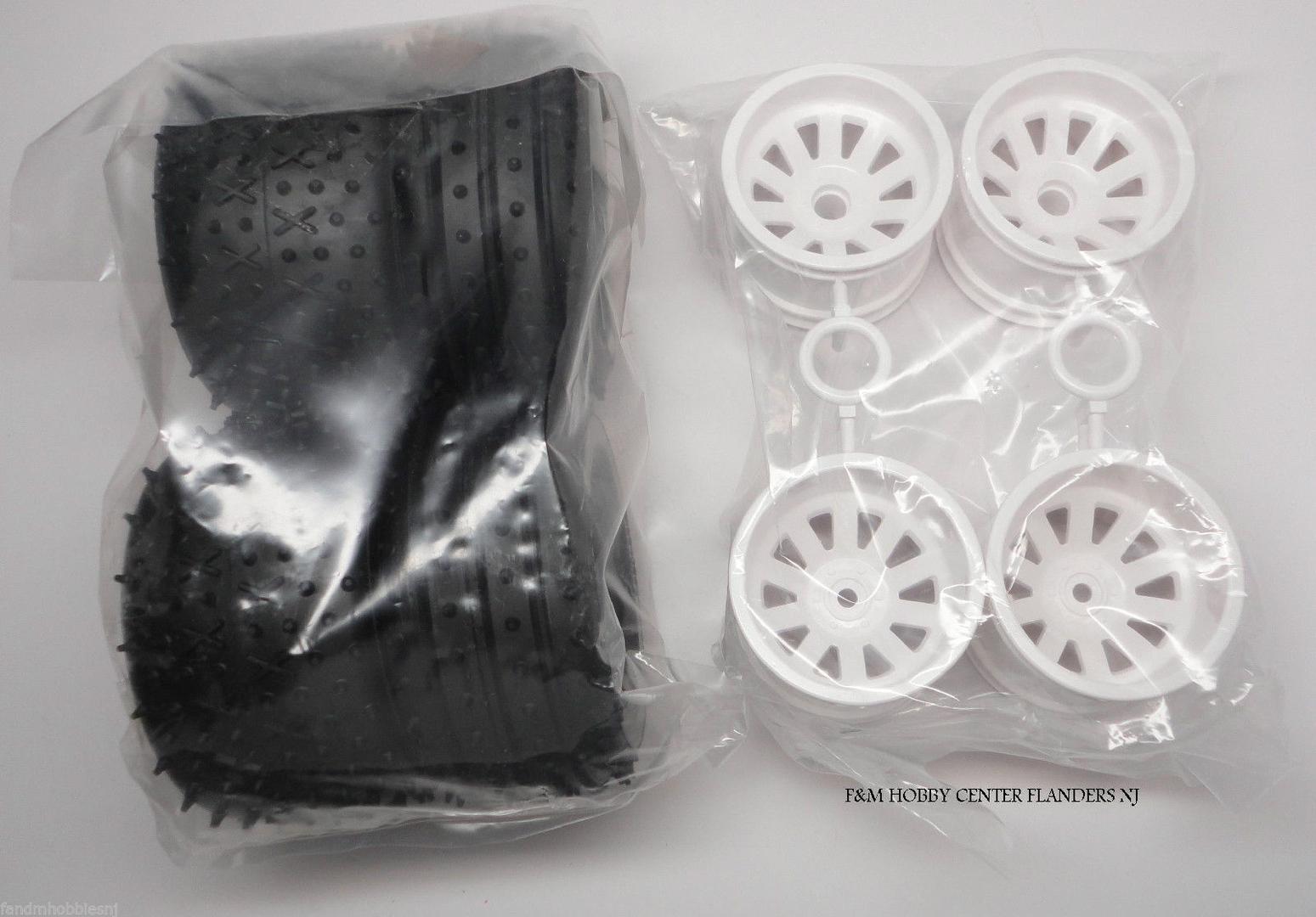 New Tamiya Tire and Wheel Set WHITE for Stadium Thunder and Blitzer Beetle Truck