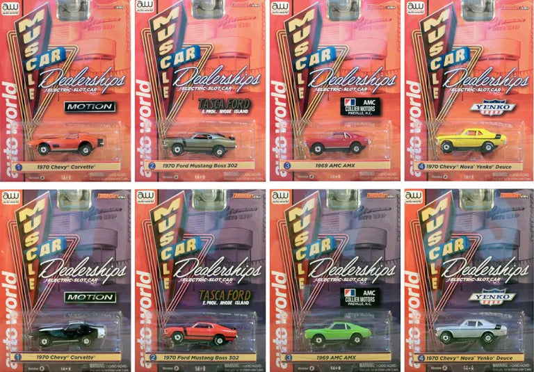 Auto World HO SLOT CAR Muscle Car Dealership Thunderjet Baldwin Motion 1970 Chevy AWSC394 (case)