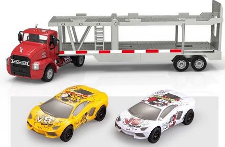 Double E Brand  583 RC Mack Truck w/Auto Carrier Trailer