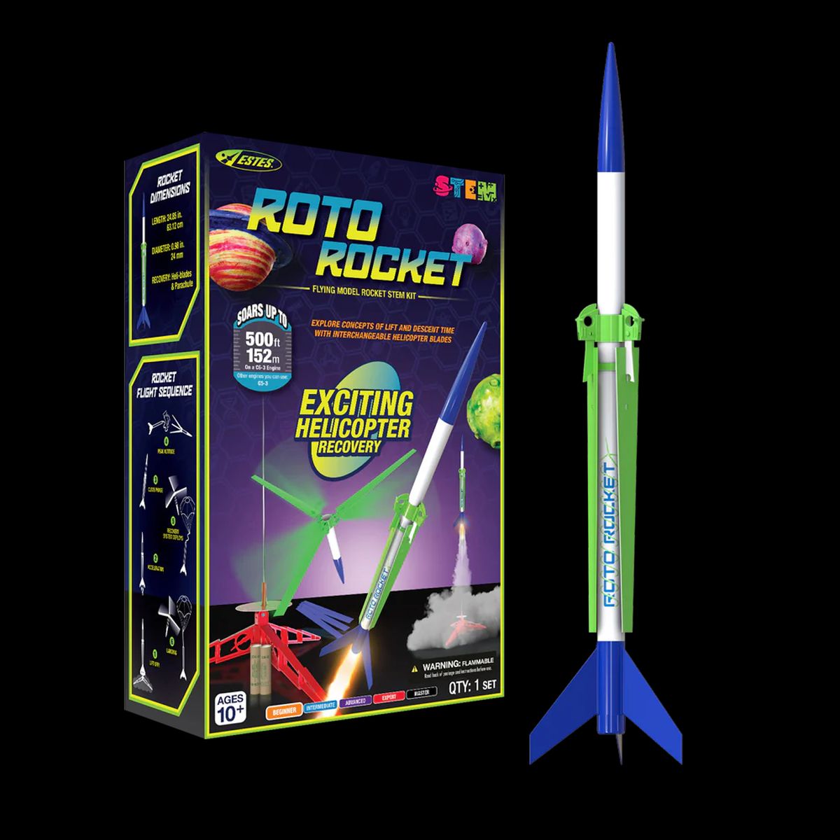 Estes Model Rocket 648 Roto Rocket Starter Set Skill BEG