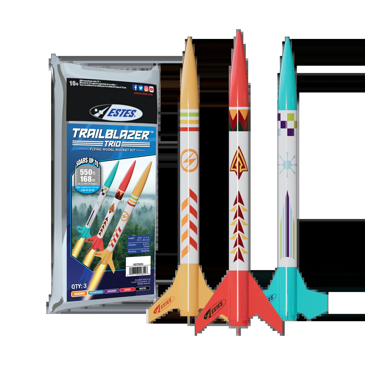 Estes Model Rocket 654 Trailblazer Trio Skill BEG