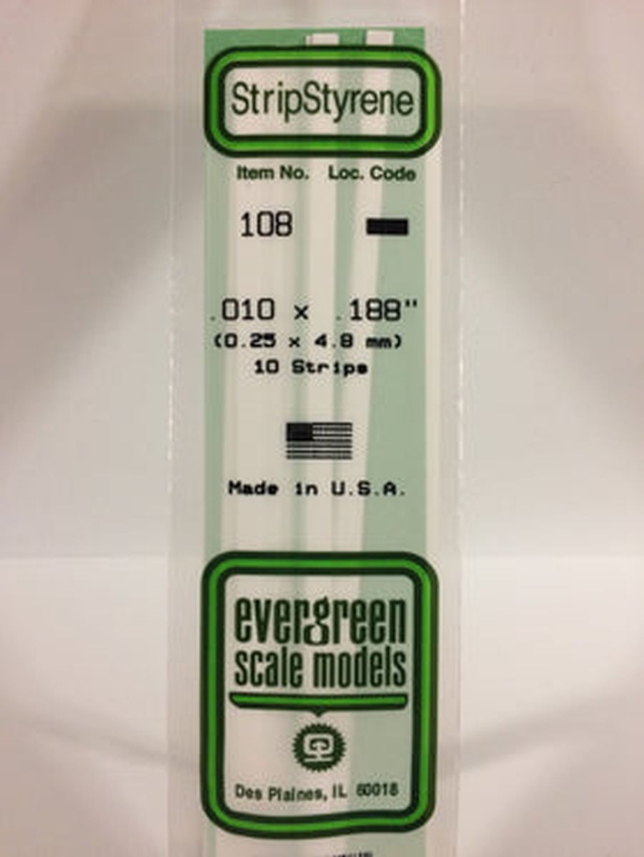 Evergreen Plastic 108 .010 x .188 (10)