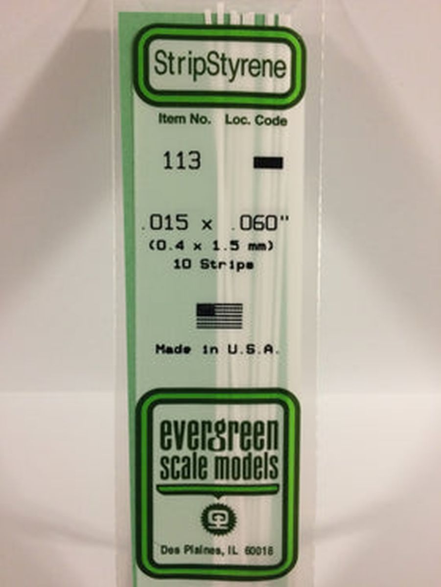 Evergreen Plastic 113 .015 x .060 (10)