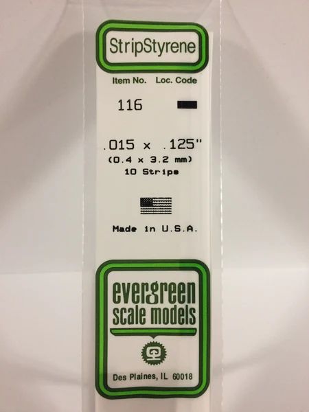 Evergreen Plastic 116 .015 x .125 (10)