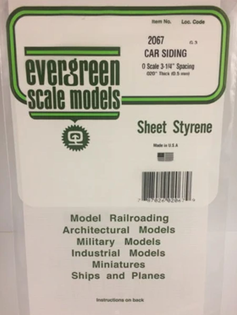 Evergreen Plastic 12067 O-Scale Car Siding