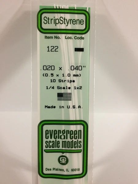 Evergreen Plastic 122 .020 x .040 (10)