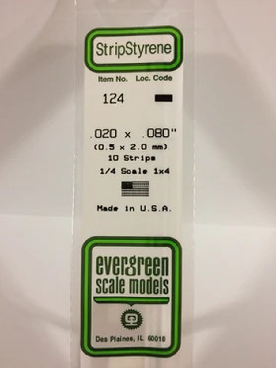 Evergreen Plastic 124 .020 x .080 (10)