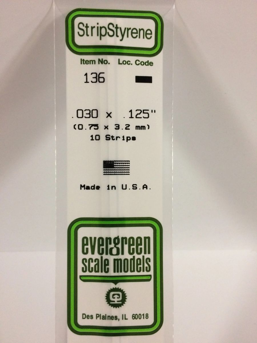 Evergreen Plastic 136 .030 x .125 (10)
