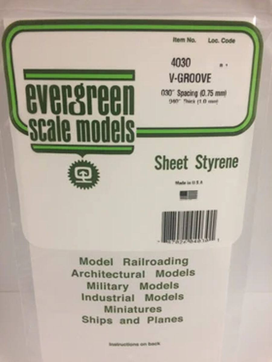 Evergreen Plastic 14030 V-Groove .030  sp