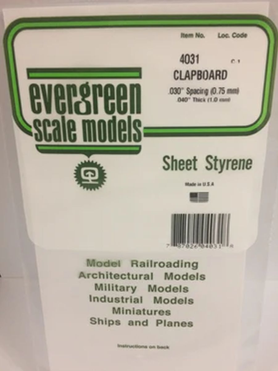 Evergreen Plastic 14031 Clapboard .030  sp