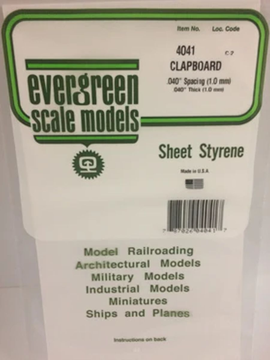Evergreen Plastic 14041 Clapboard .040  sp