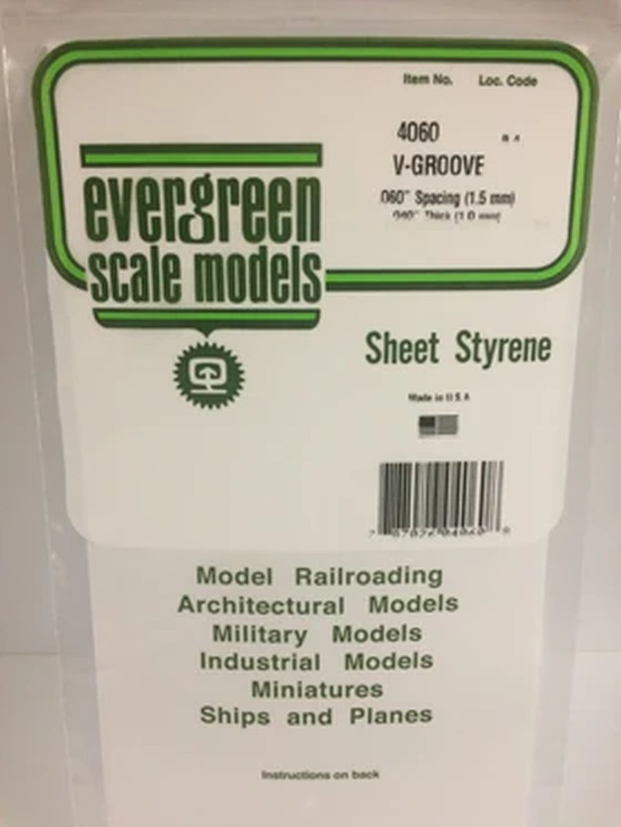 Evergreen Plastic 14060 V-Groove .060 sp