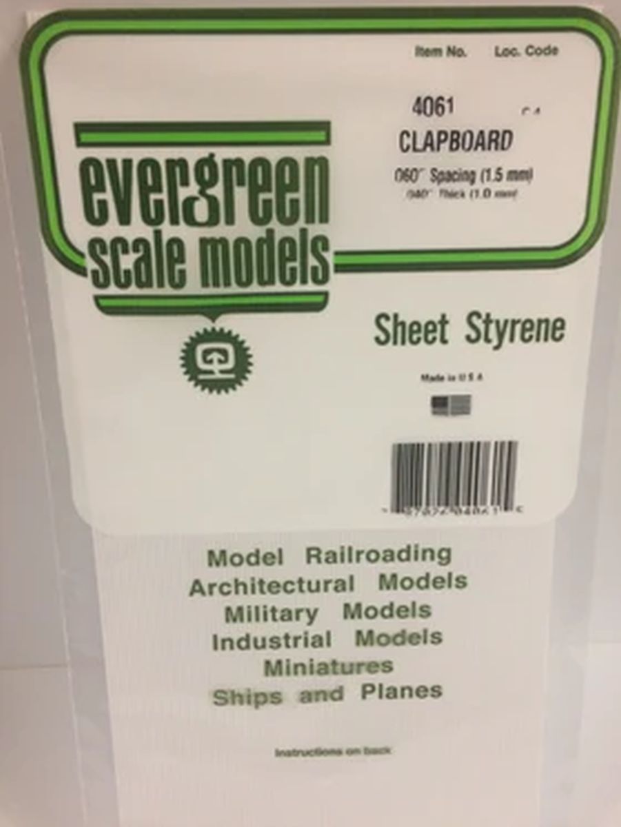 Evergreen Plastic 14061 Clapboard .060  sp