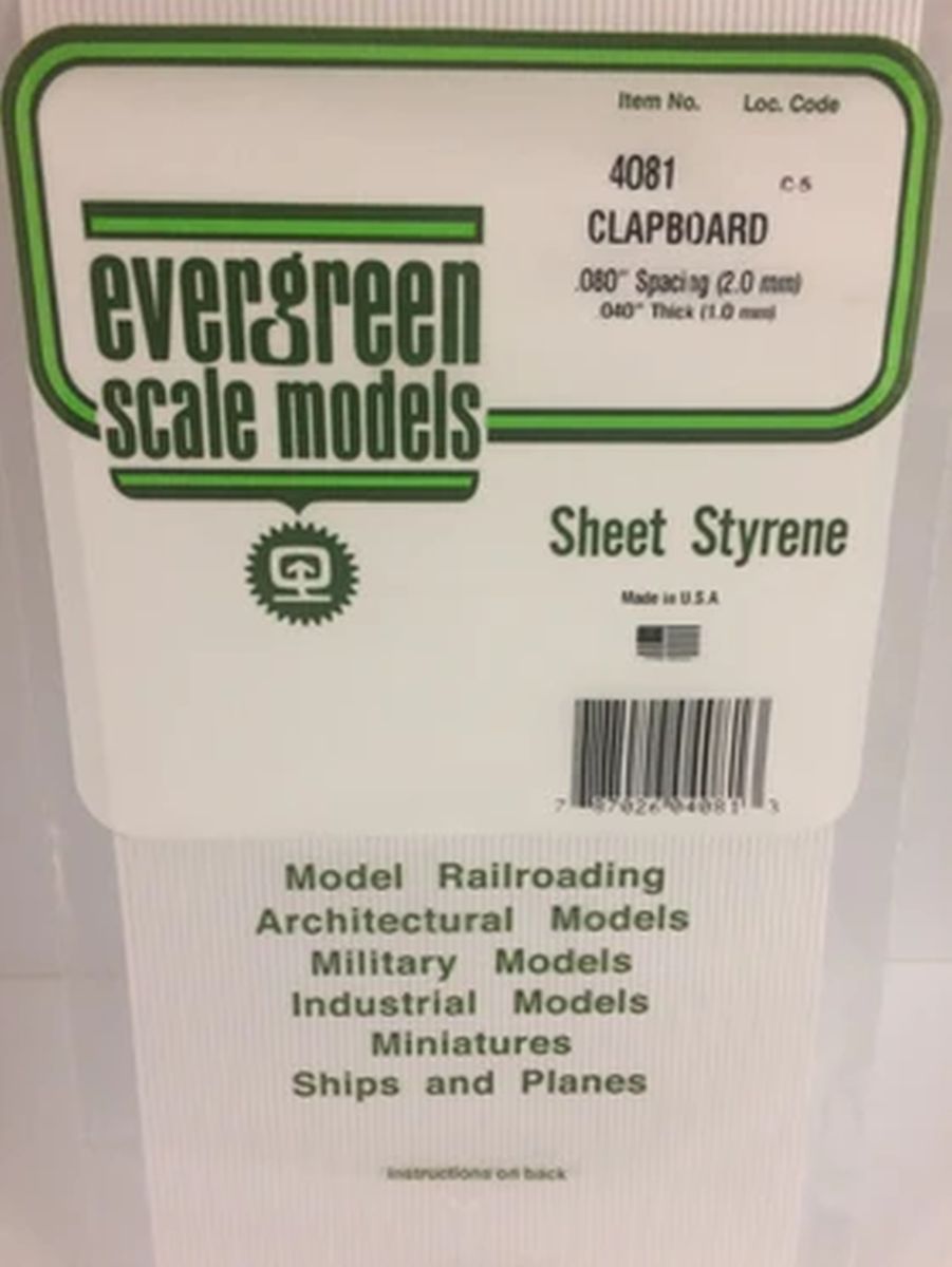 Evergreen Plastic 14081 Clapboard .080  sp