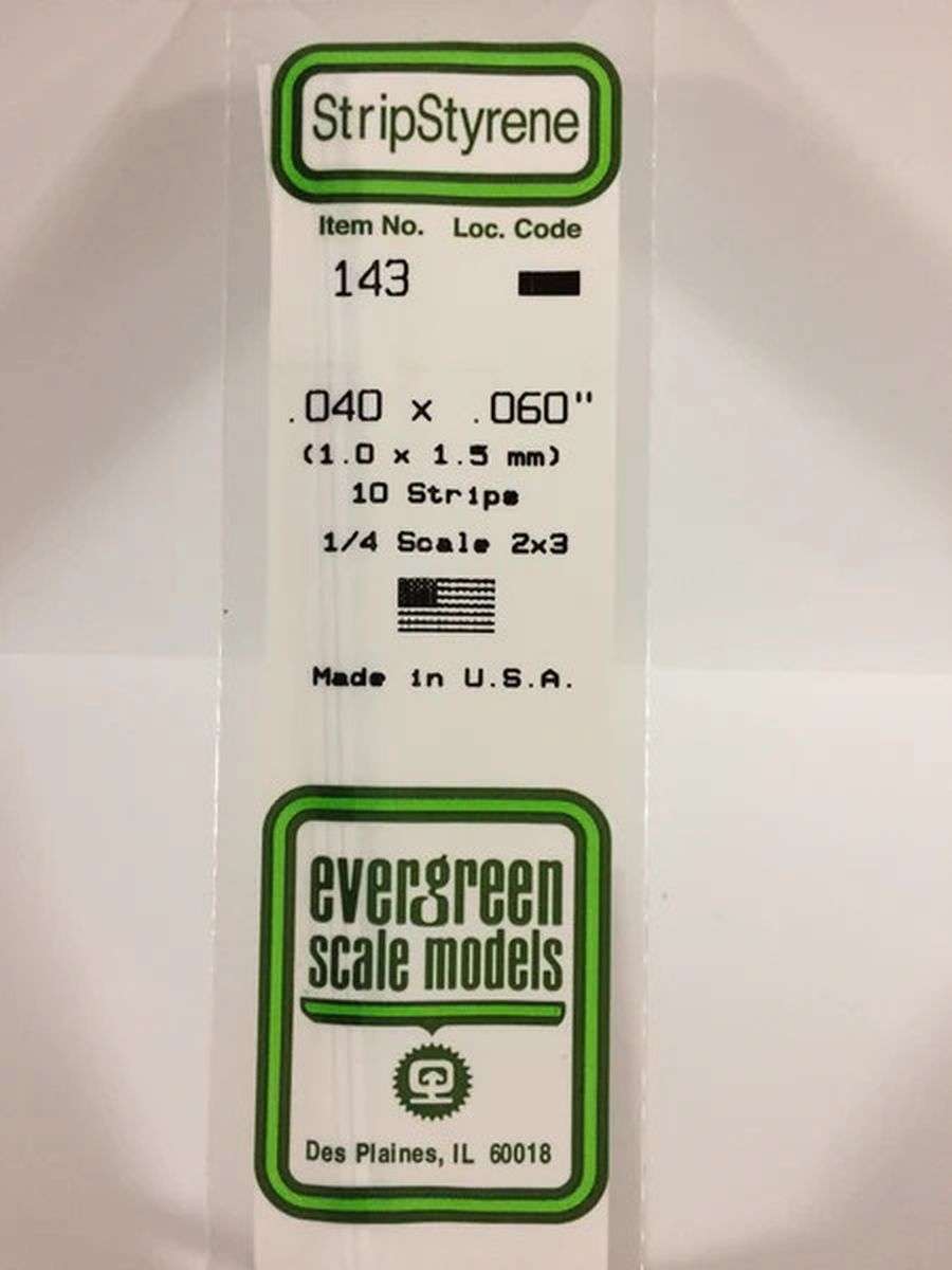 Evergreen Plastic 143 .040 x .060 (10)