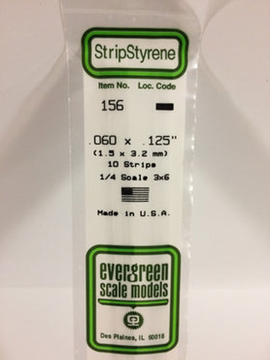 Evergreen Plastic 156 .060 x .125 (10)