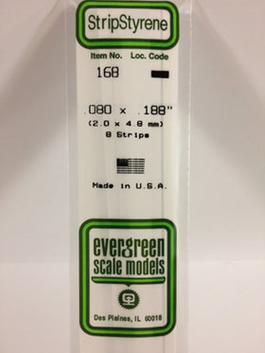 Evergreen Plastic 168 .080 x .188 (8)