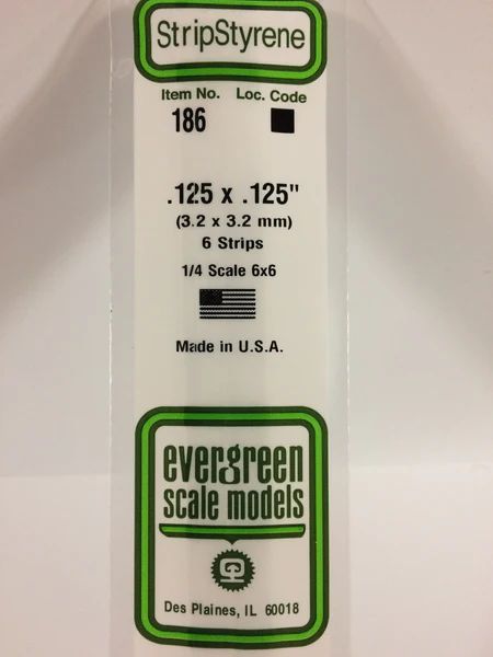 Evergreen Plastic 186 .125 x .125 (6)