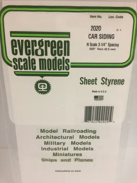 Evergreen Plastic 2020 N-Scale Car Siding