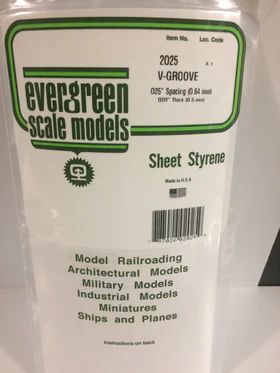 Evergreen Plastic 2025 V-Groove .025  Sp