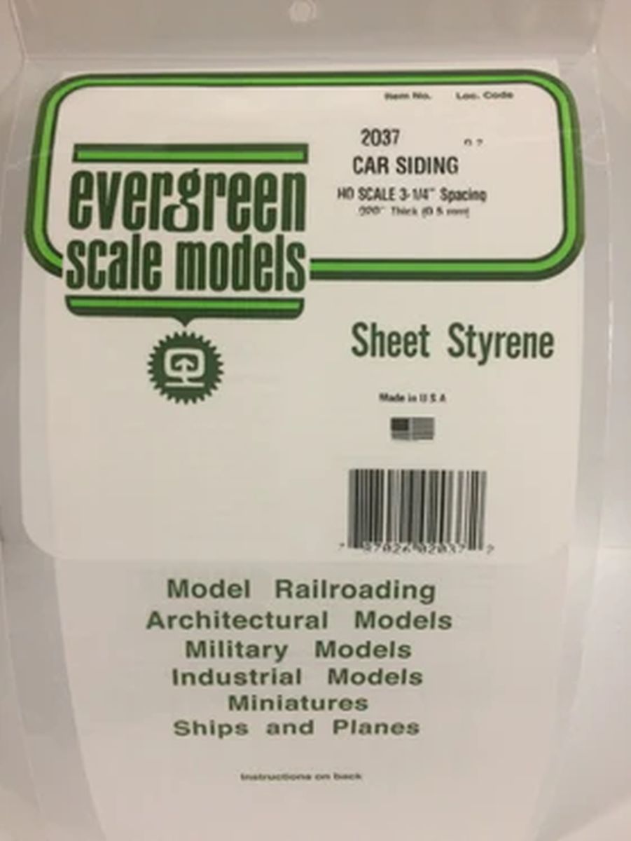 Evergreen Plastic 2037 HO-Scale Car Siding