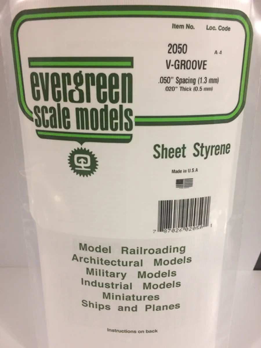 Evergreen Plastic 2050 V-Groove .050  sp