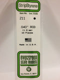 Evergreen Plastic 211 .040  Rod (10)