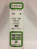 Evergreen Plastic 222 .062  Rod 1/16  (8)