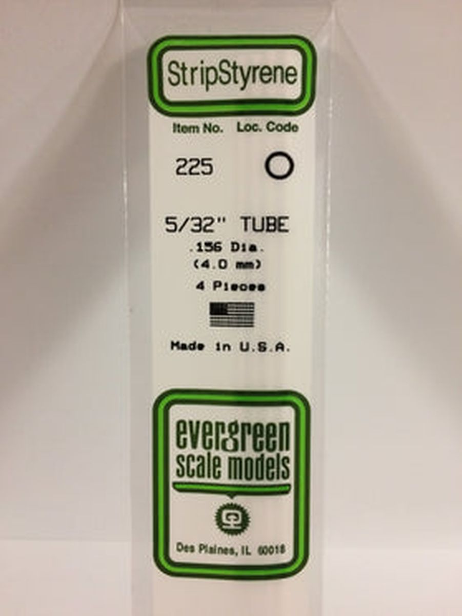 Evergreen Plastic 225 .156  Tube 5/32  (4)