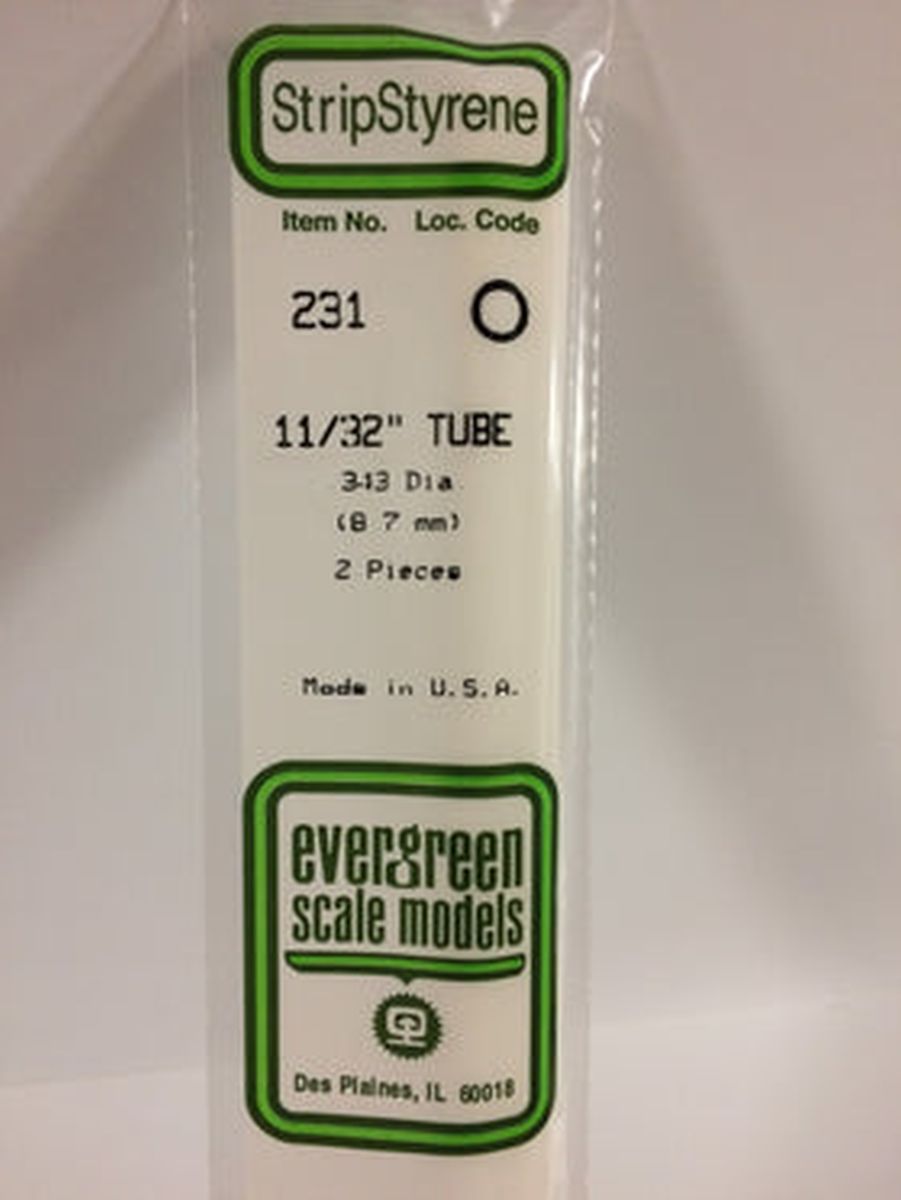 Evergreen Plastic 231 .344  Tube 11/32  (2)