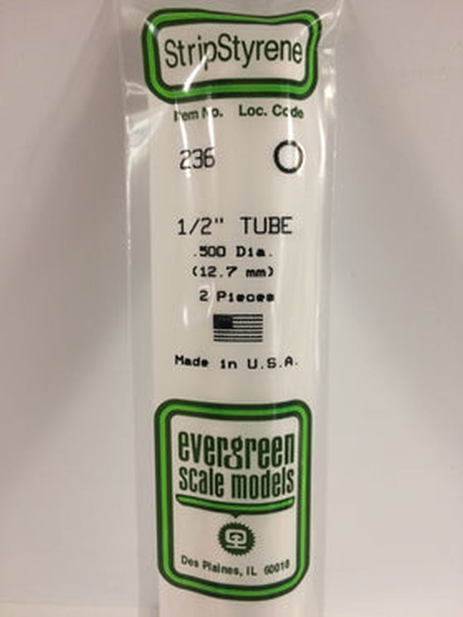 Evergreen Plastic 236 .500  Tube 1/2  (2)