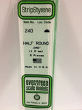 Evergreen Plastic 240 .040  Half Round (5)