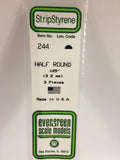 Evergreen Plastic 244 .125  Half Round 1/8  (3)