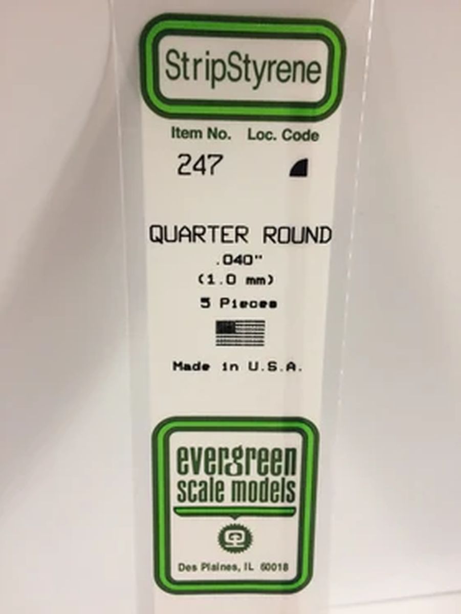 Evergreen Plastic 247 .040  Quarter Round (5)