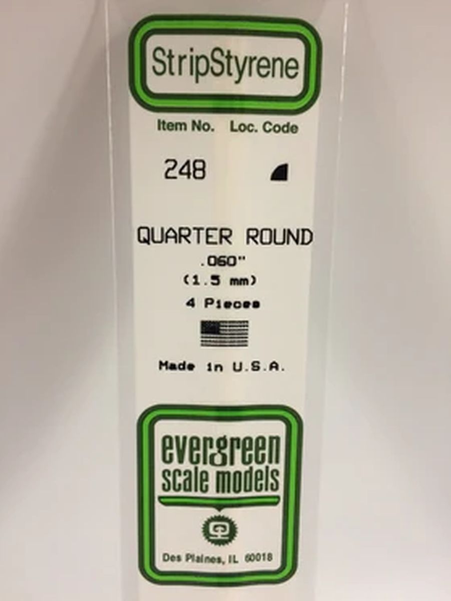 Evergreen Plastic 248 .060  Quarter Round (4)