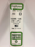 Evergreen Plastic 253 .188 (3/16 ) Sq. Tube (3)