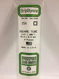 Evergreen Plastic 254 .250 (1/4 ) Sq. Tube (2)