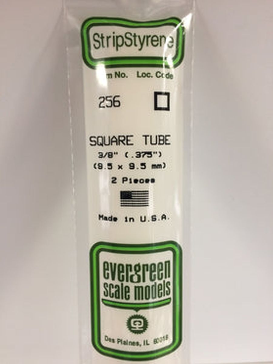 Evergreen Plastic 256 .375 (3/8 ) Sq. Tube (2)