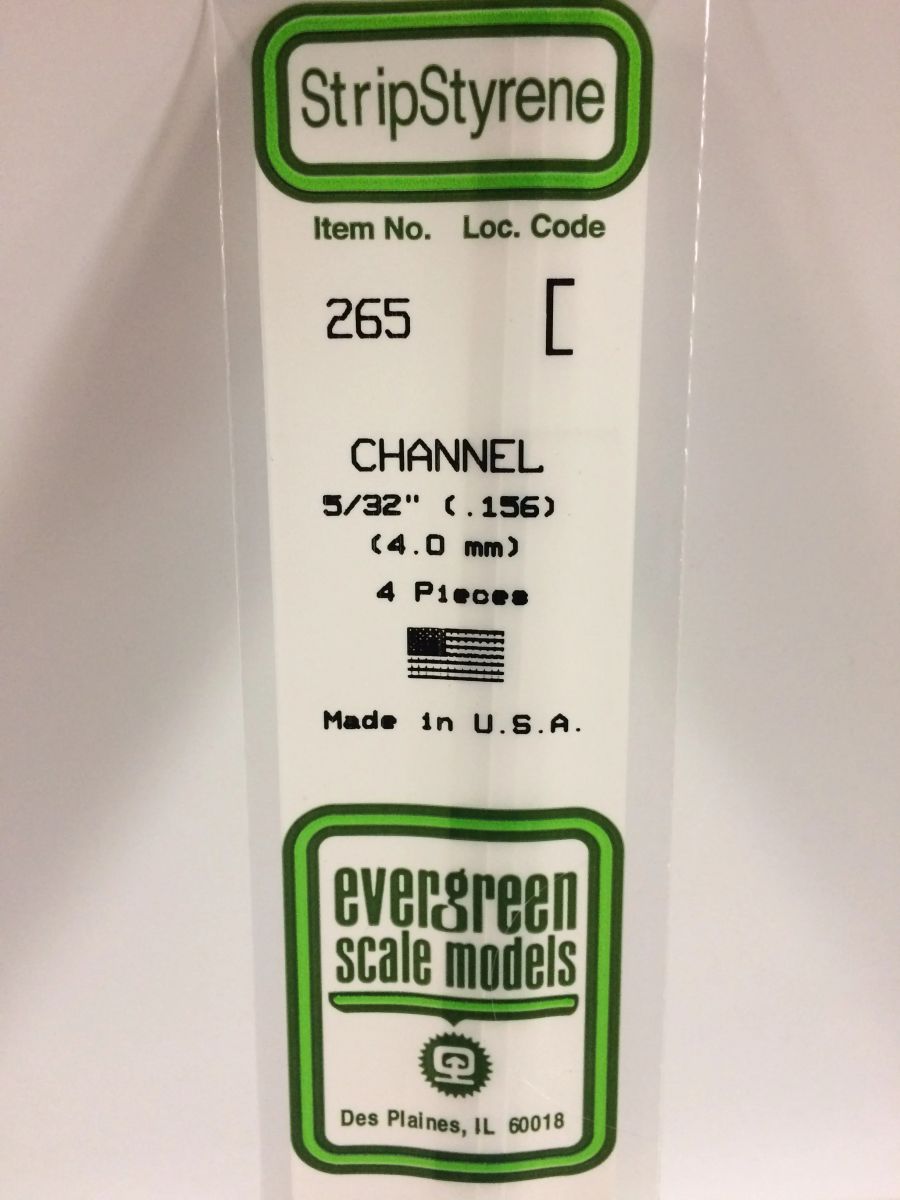 Evergreen Plastic 265 .156  (5/32) Channel (4)