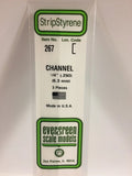 Evergreen Plastic 267 .250  (1/4) Channel (3)
