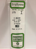 Evergreen Plastic 279 .375  (3/8 ) I-Beam (2)