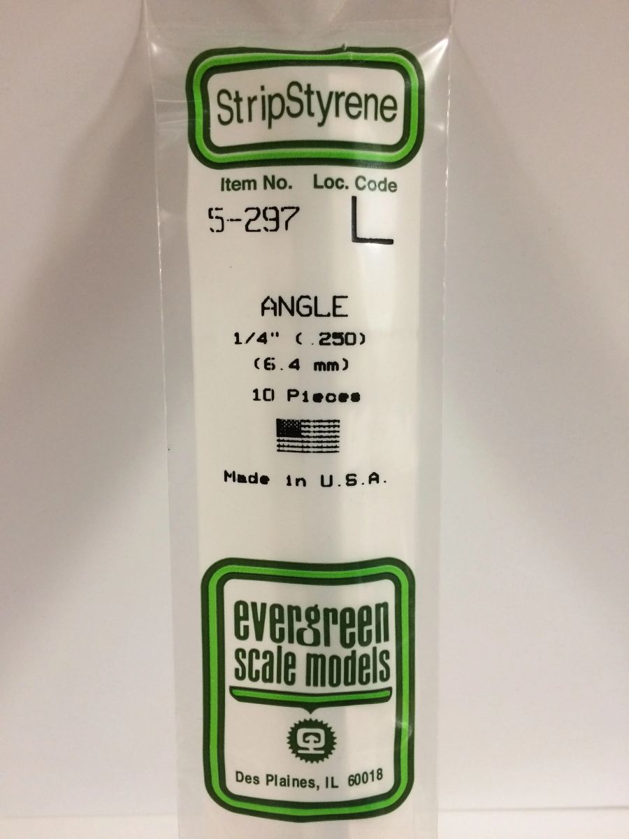 Evergreen Plastic 297 .250  Angle 1/4  (2)
